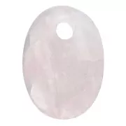 Pendentif facetté ovale 14x10 mm en pierre gemme - Quartz rose x1