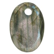 Pendentif facetté ovale 14x10 mm en pierre gemme - Labradorite x1