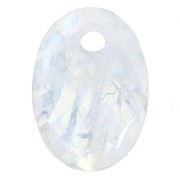 Pendentif facetté ovale 14x10 mm en pierre gemme - Pierre de lune x1