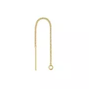 Chaines d'oreilles traversantes  maille Forçat ronde 65 mm en Gold filled (or laminé)  x2