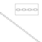 Chaîne maille forçat ovale limée 1.6 mm en Argent 925 x50cm