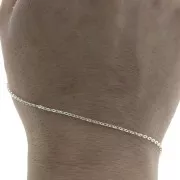 Chaîne maille forçat ovale limée 1.6 mm en Argent 925 x50cm