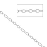 Chaîne maille forçat ovale limée 1.45 mm en Argent 925 x50 cm|raw }}