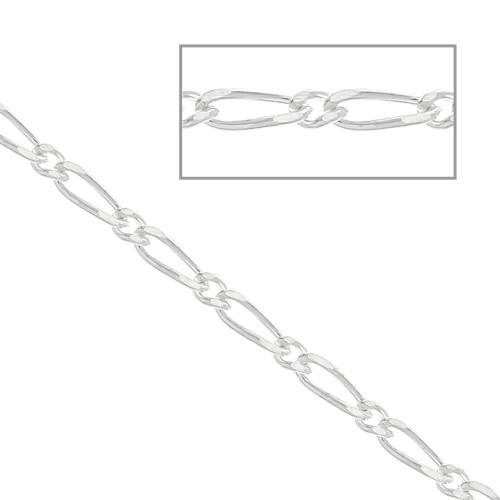 Chaîne maille figaro alternée (1x1) 1.75 mm en Argent 925 x50 cm