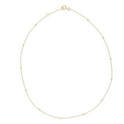 Tour de cou maille forçat alternée perles 2.5 mm (1x3) Plaqué Or 3 microns x42 cm