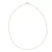Tour de cou maille forçat alternée perles 2.5 mm (1x3) Plaqué Or 3 microns x42 cm