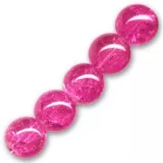 Cracked Beads 12 mm Hot Pink x5