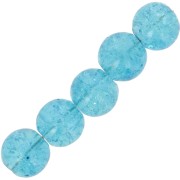 Cracked Beads  8 mm Aquamarine x20