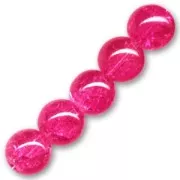 Cracked Beads  6 mm Framboise x25
