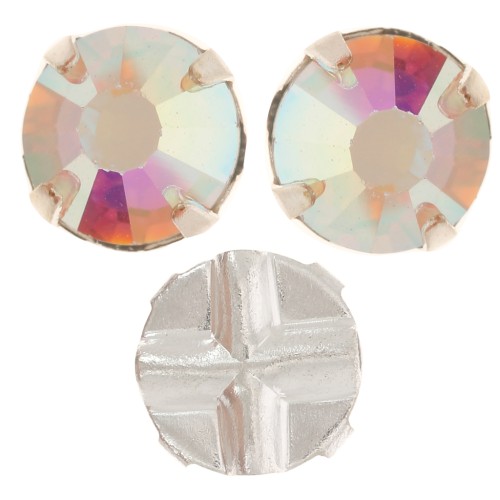 Strass à coudre 6 mm Crystal AB x5