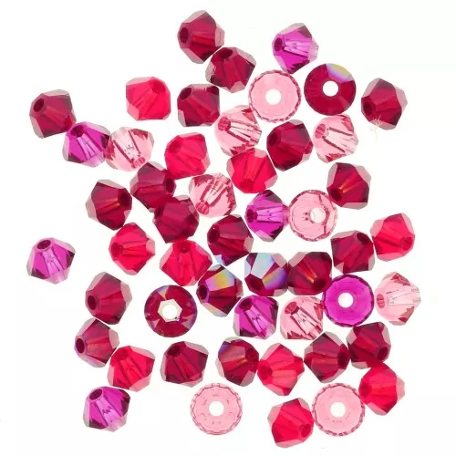 Mix de Toupies en cristal PureCrystal 5328 4 mm Rouge x50