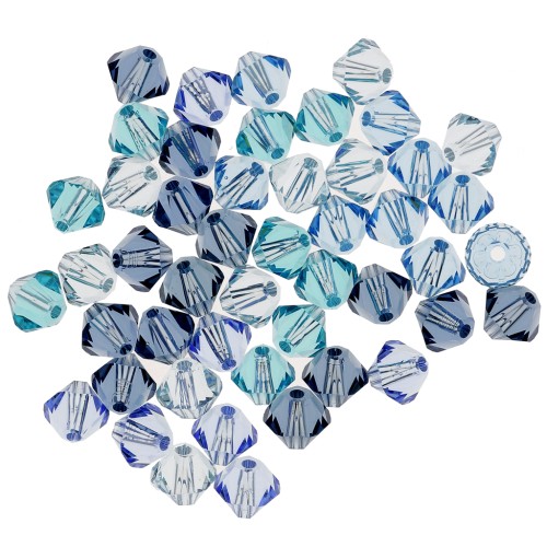 Mix de Toupies en cristal PureCrystal 5328 4 mm Bleu x50