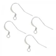 Crochets d'oreilles 17 mm argenté  x4