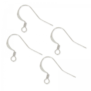 Crochets d'oreilles 17 mm argenté  x4