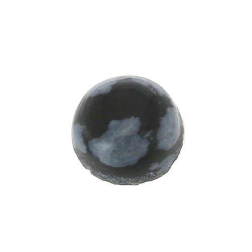 Cabochon rond 6 mm en pierre gemme - Obsidienne Mouchetée x1