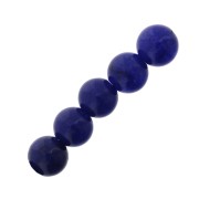Perles Rondes 6 mm en pierre gemme Agate Bleue x15|raw }}