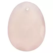 Pendentifs - Breloques - Pendentif facetté ovale 20x15 mm en pierre gemme - Calcedoine Rose x1 Pendentif facetté ovale 20x15 mm en pierre gemme - Calcedoine Rose x1