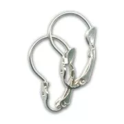 Dormeuses trouées 20 mm argenté x2