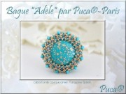 Cabochon rond en verre par Puca® 25 mm Opaque Red Coral Tweedy x1