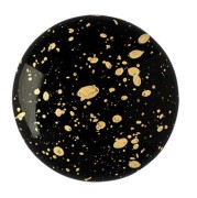 Cabochon rond en verre par Puca® 25 mm Jet Gold Splash x1|raw }}
