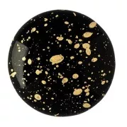 Cabochon rond en verre par Puca® 25 mm Jet Gold Splash x1