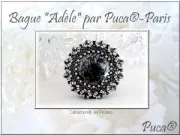 Cabochon rond en verre par Puca® 25 mm Jet Gold Splash x1