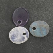 Sequin ovale 12x10 mm en pierre gemme - Labradorite x1