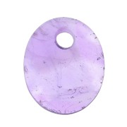 Sequin ovale 12x10 mm en pierre gemme - Amethyste x1