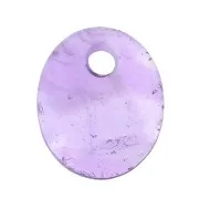 Sequin ovale 12x10 mm en pierre gemme - Amethyste x1
