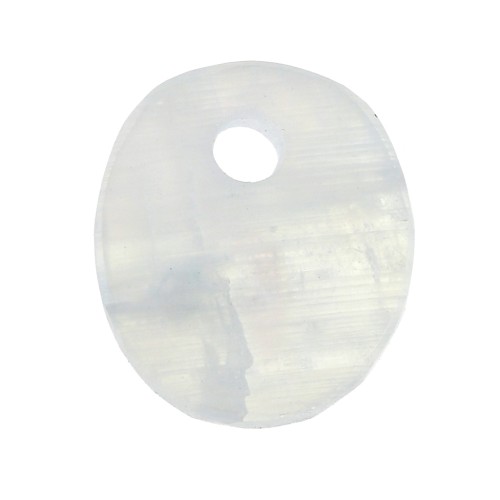 Sequin ovale 12x10 mm en pierre gemme - Pierre de lune x1