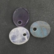 Sequin ovale 12x10 mm en pierre gemme - Pierre de lune x1