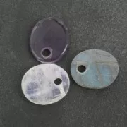 Sequin ovale 10x8 mm en pierre gemme - Amethyste x1