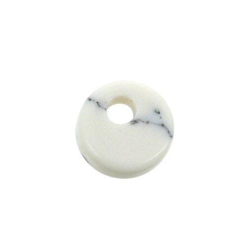 Sequin rond 6 mm en pierre gemme - Howlite x1