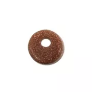 Sequin rond 6 mm en pierre gemme Gold Stone - Imitation Pierre de soleil x1