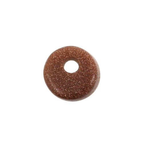 Sequin rond 6 mm en pierre gemme Gold Stone - Imitation Pierre de soleil x1