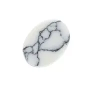 Palet ovale 8x6 mm en pierre gemme - Howlite x1