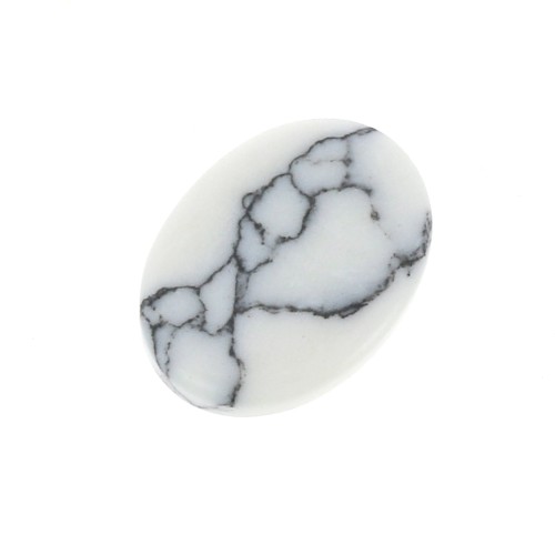 Palet ovale 8x6 mm en pierre gemme - Howlite x1