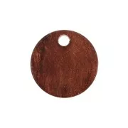 Sequin rond en plexiglas 15 mm motif bois - Marron x1