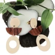 Sequin rond en plexiglas 19 mm motif bois - Marron x1