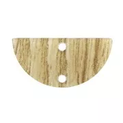 Intercalaire demi-lune en plexiglas 23x11mm 2 trous motif bois - Beige x1