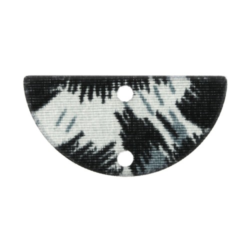 Intercalaire demi-lune 23x11mm 2 trous motif léopard - Noir - Bleu - Gris x1