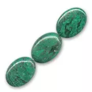 Perles olives plates 18x13 mm pierre gemme Chrysocolle x4