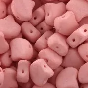 Perles en verre Ginko Duo 2 trous 7.5x7.5 mm Bondeli Matt Coral x10g