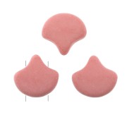 Perles en verre Ginko Duo 2 trous 7.5x7.5 mm Bondeli Matt Coral x10g