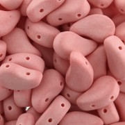 Perles en verre deux trous Paisley Duo 9x5.5 mm Bondeli Matt Coral x10g