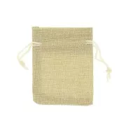 Pochon en toile synthétique effet jute pour bijoux 70x85 mm - Beige x1