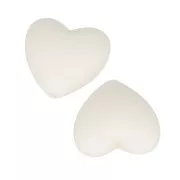 Perles en silicone forme coeur 19x20 mm pour attache sucette - tétine - Blanc x2