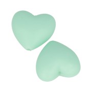 Perles en silicone forme coeur 19x20 mm pour attache sucette - tétine - Mint x2|raw }}