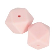 Perles hexagonales en silicone 17 mm pour attache sucette - tétine Rose Layette x2|raw }}