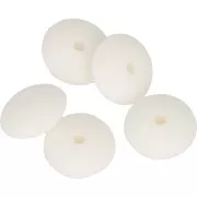 Perles rondelles en silicone 12 mm pour attache sucette - tétine - Blanc x5